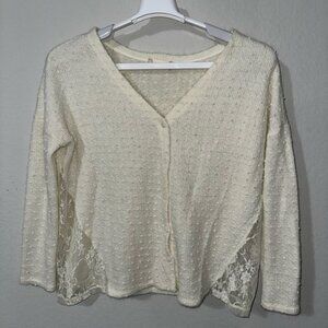 Altar’d State Cream-off White Lace Cardigan‎ Size Small